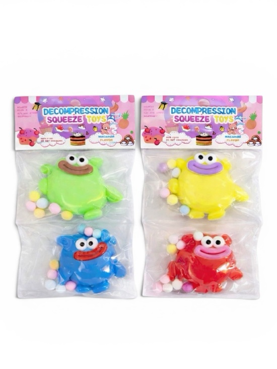 Monster Squishy Other - Happy Monster Squishy Toy Set Squeeze Fidget Toys - Set of 4